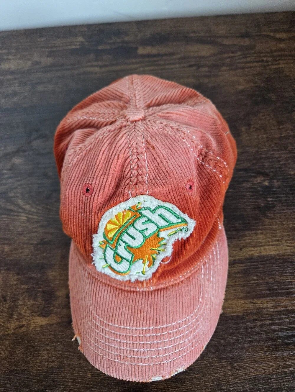 Vintage Crush Orange Soda Corderoy Cap Hat Unisex Hipster 90s Y2k Streetwear